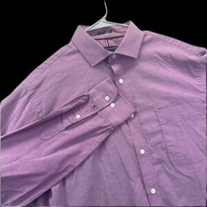 Tommy Hilfiger Shirt L Purple Pink Stretch Wrinkle Free Regular Fit Button Up